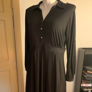 NY Collection Black Midi Dress